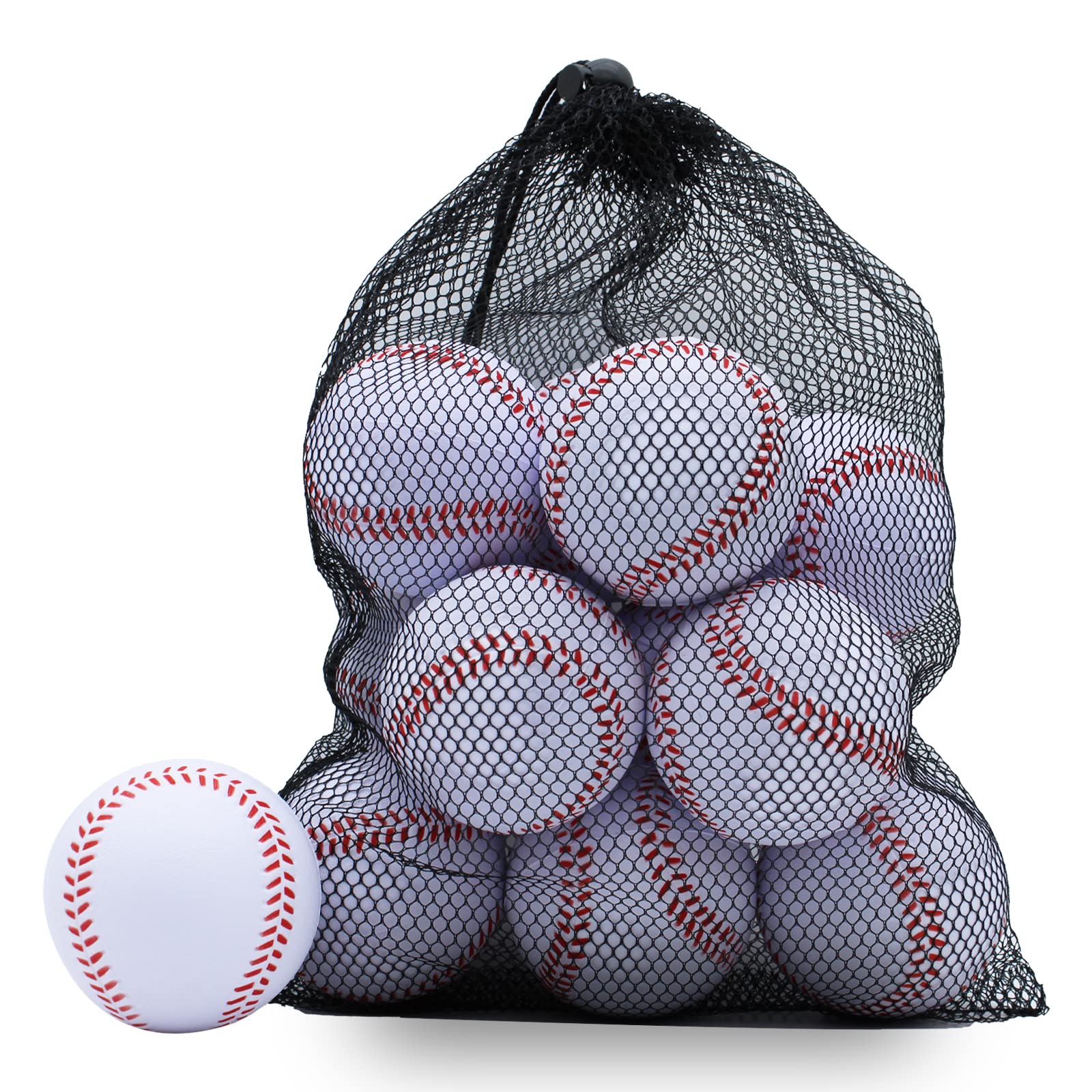 MagicOrange Foam Baseballs 12-Pack – Soft Practice Training Balls for Batting, Fielding & Pitching | Unmarked for Safe Toss & Hitting Drills | Perfect for Backyard, Little League & Baseball Training