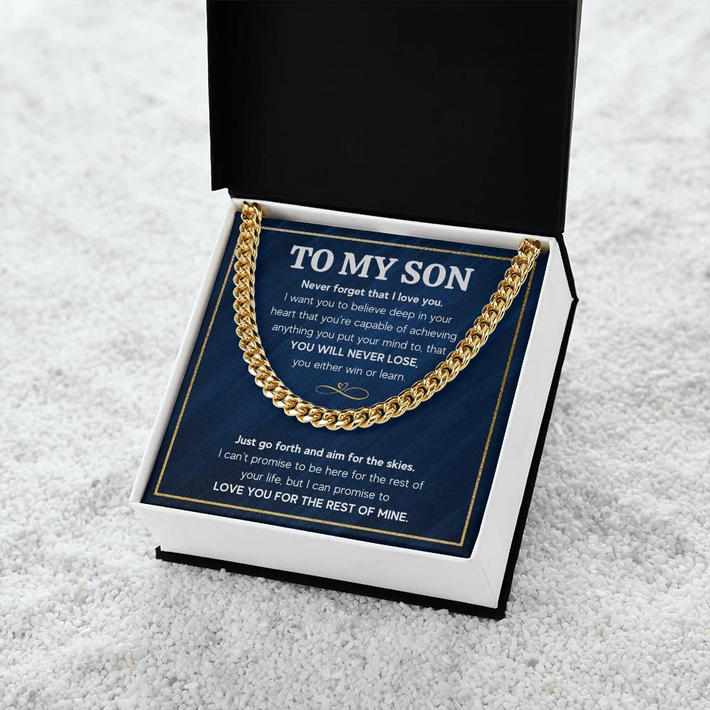 Mom & Son Cuban Link Necklace - Graduation & Christmas Gift for Him
