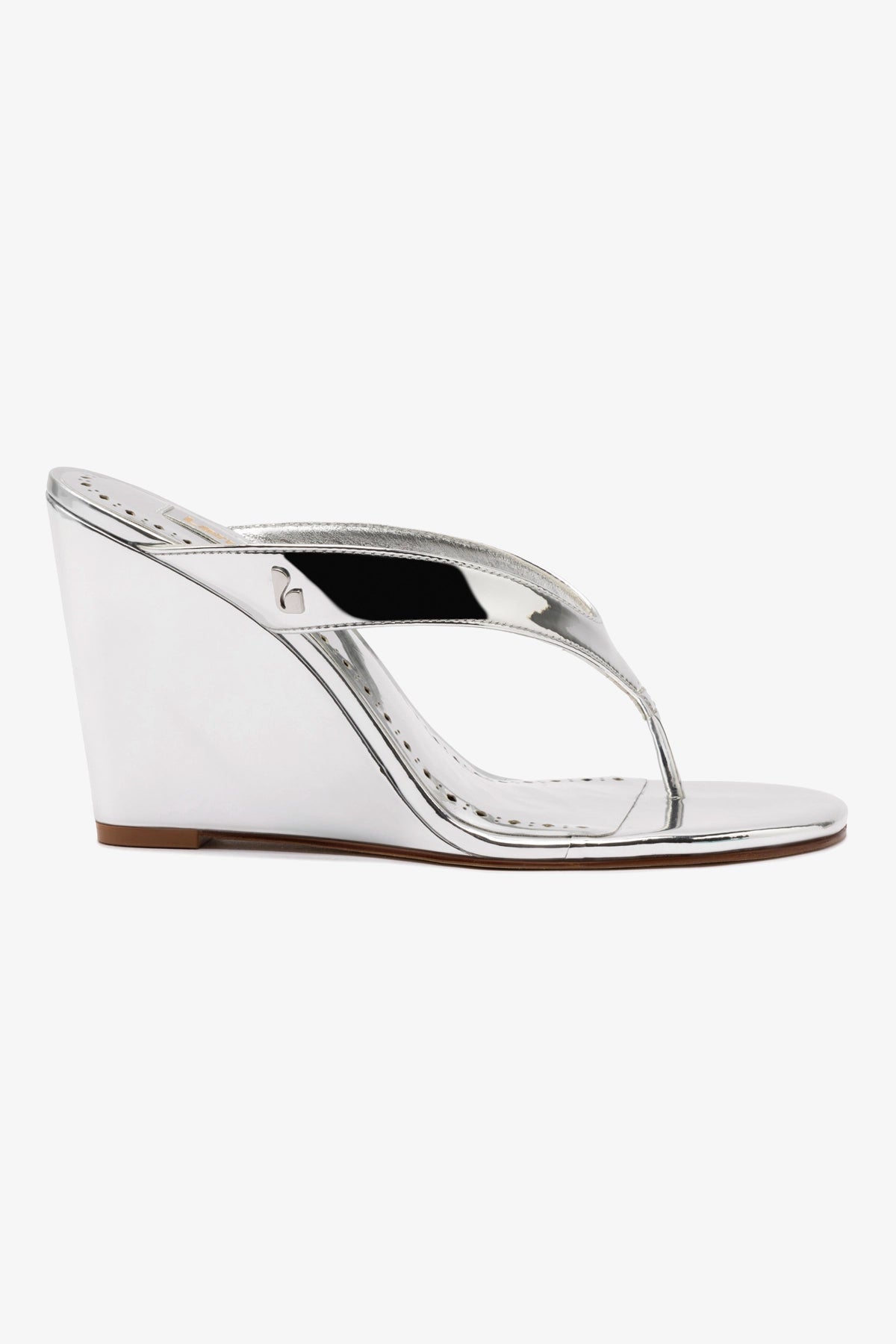 Gaia Wedge Sandal in Silver Specchio - Women's Comfortable Summer Platform Sandals for Beach, Vacation & Casual Outings