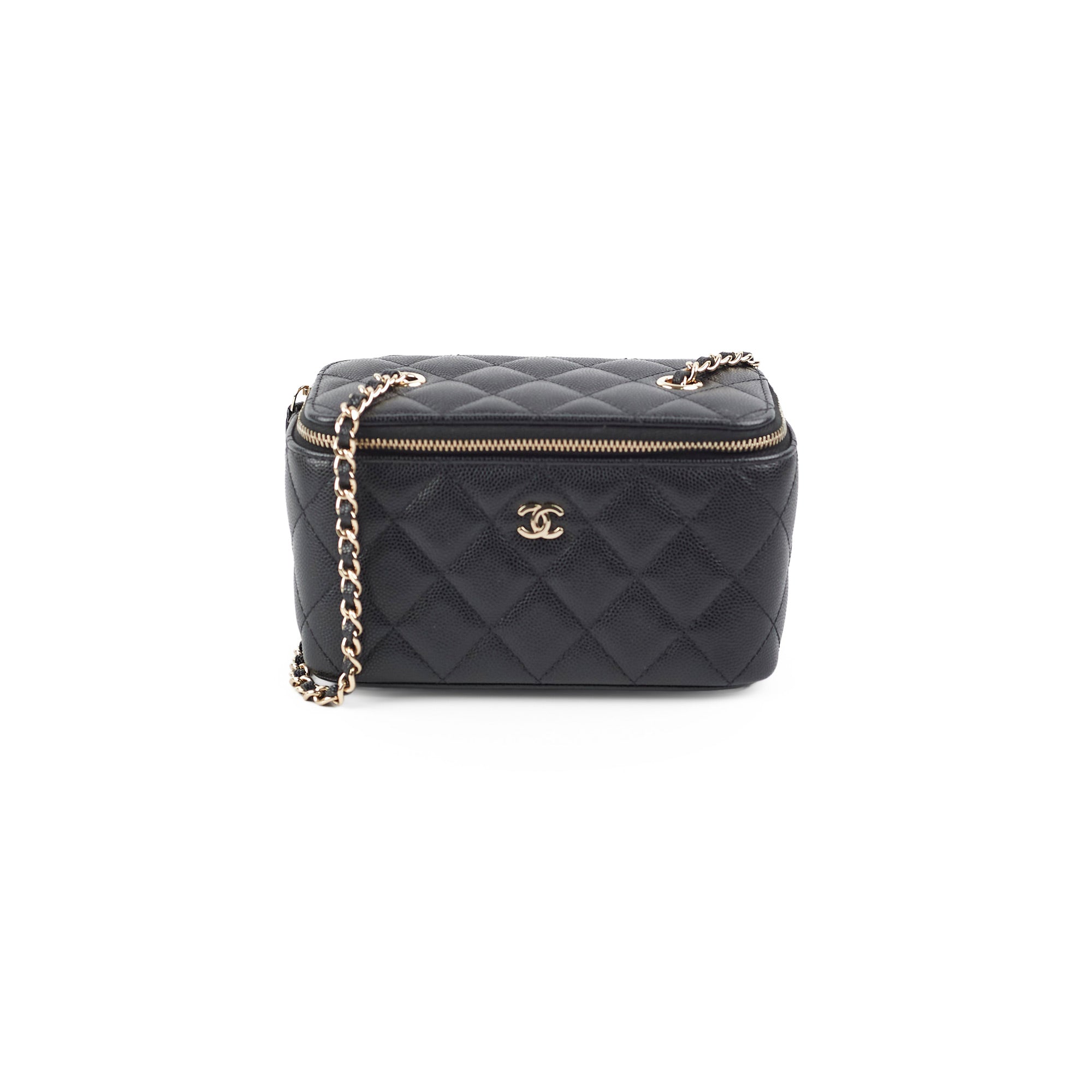 Chanel Caviar Vanity Case Black 31 Series - Luxury Leather Cosmetic Bag for Makeup & Travel Essentials | Perfect for Women's Everyday Use & Gift Giving