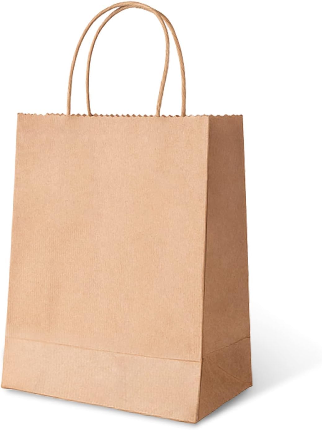 Aakriti 10.5x5x13.5 Inch Brown Kraft Paper Gift Bags with Handles - Pack of 10 Bulk Wedding Favor Bags, Party Supplies, Grocery Shopping & Retail Merchandise Bags - Perfect for Bridal Showers, Baby Showers & Corporate Events