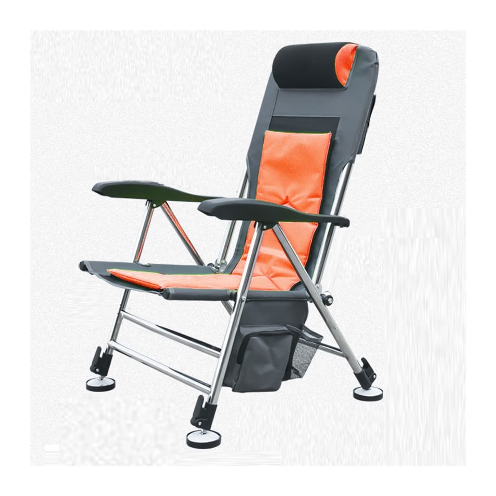 LIXIONG Fishing & Camping Chair - Adjustable Legs, Portable Ultralight Beach Chair with Stainless Steel Frame for Outdoor Activities, Hiking, Picnics & Backpacking (Orange, Style A)