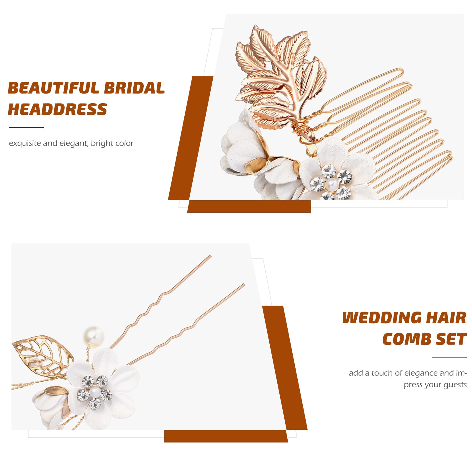 STOBOK 4pcs Bridal Hair Accessories Set - Rhinestone Pearl Wedding Hair Pins, Side Clips & U-Shaped Combs for Bride, Bridesmaid & Women | Perfect for Weddings, Prom, Parties & Special Occasions