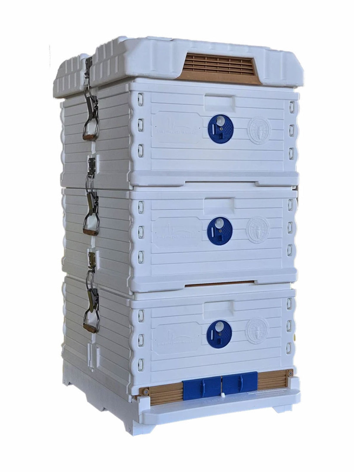APIMAYE 10 Frame Langstroth Beehive Box - Complete 3 Level Set with 1 Deep Brood Box & 2 Honey Supers - Ideal for Beekeeping Beginners & Honey Production - Perfect for Backyard Apiaries & Commercial Beekeeping Operations