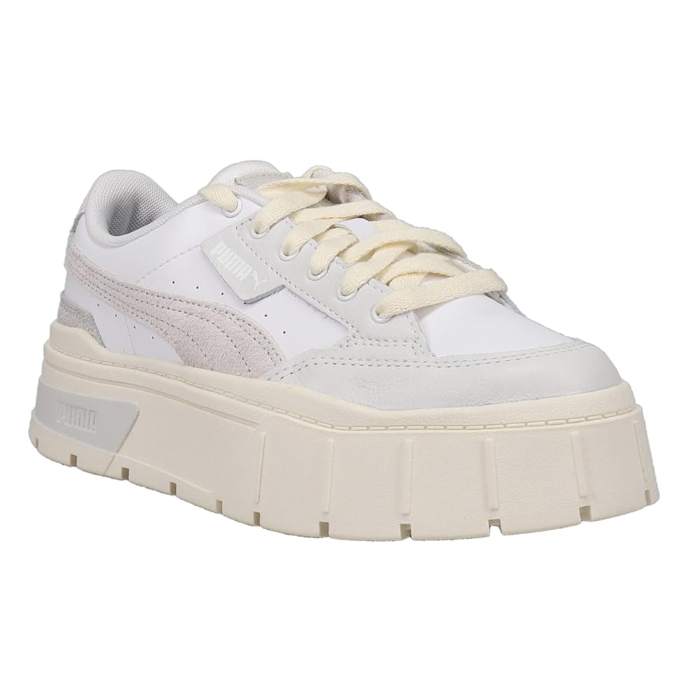 PUMA Women's Mayze Stack Thrifted Platform Sneakers - White Size 8.5 M (39276801) | Comfortable Casual Shoes for Everyday Wear, Street Style & Outfit Pairing