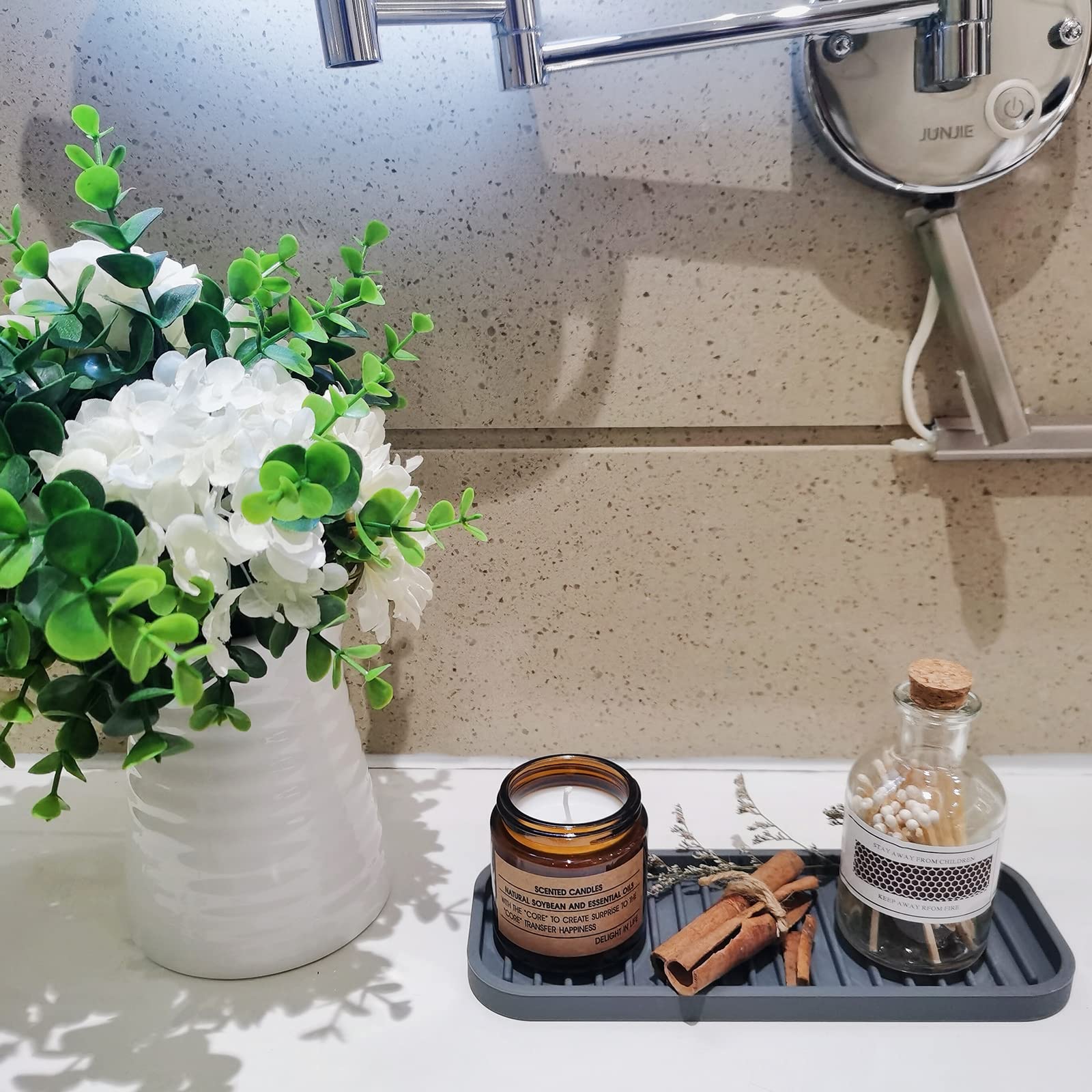 **Mofason Silicone Sponge Holder & Soap Tray - 2 Pack Gray Sink Organizer for Kitchen Cleaning | Durable, Non-Slip Sponge Rack for Sink Accessories (Perfect for Dish Soap & Scrub Storage)**