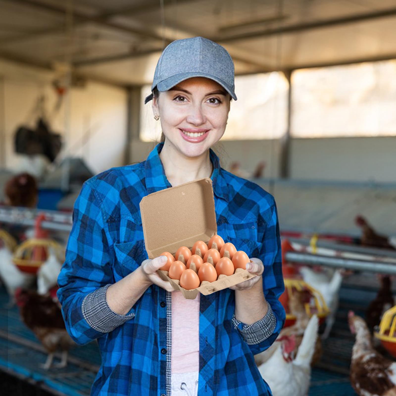 20 Pack Reusable Cardboard Egg Cartons - 3×4 Design Holds 12 Eggs, Bulk Chicken Egg Crates for Farmers Market, Egg Storage & Transport | Perfect for Poultry Farms, Home Use & Commercial Packaging