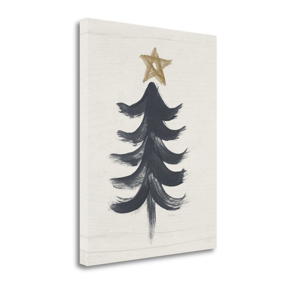 Black and Gold Tree I by Linda Woods - Fine Art Giclee Print on Gallery Wrap Canvas, Ready to Hang Wall Decor - Perfect for Living Room, Bedroom & Office Art