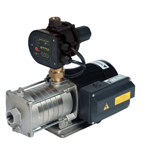Pumpmaster CSS2 50PC 0.55kW 304 Stainless Steel Horizontal Multistage Pressure Pump - 60LPM Max Flow, 450kPa Max Pressure - Ideal for Water Supply, Irrigation & Industrial Applications