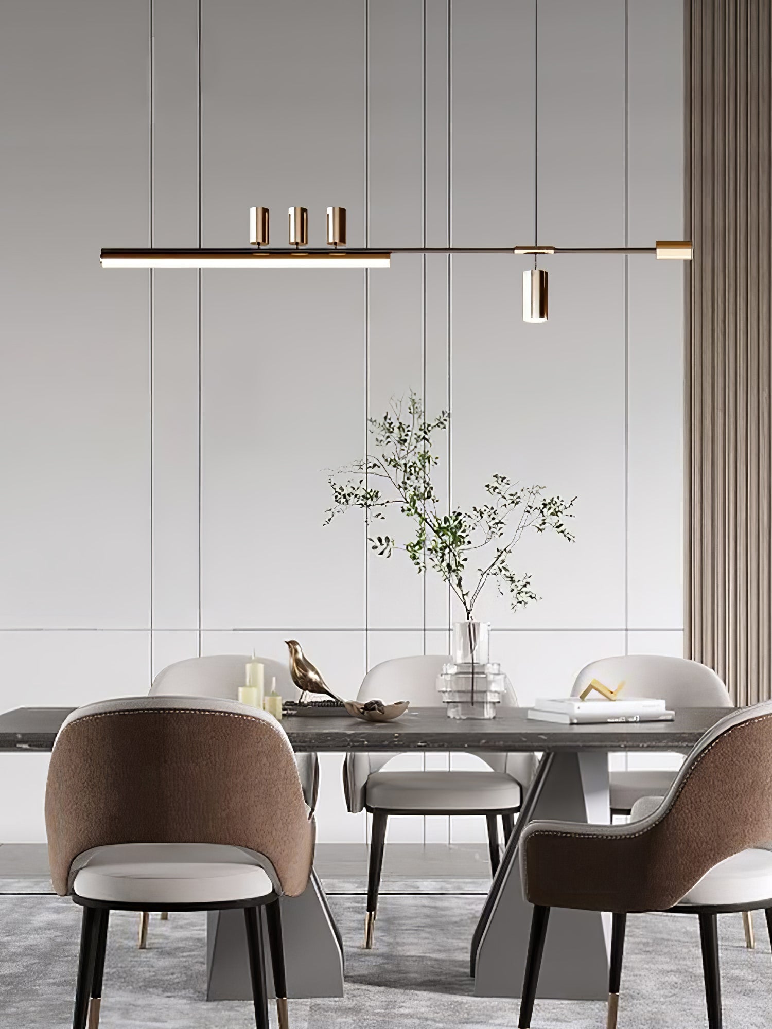 Modern Linear Island Pendant Lamp - Sleek Hanging Light Fixture for Kitchen, Dining Room & Bar Counter - Perfect for Contemporary Home Decor