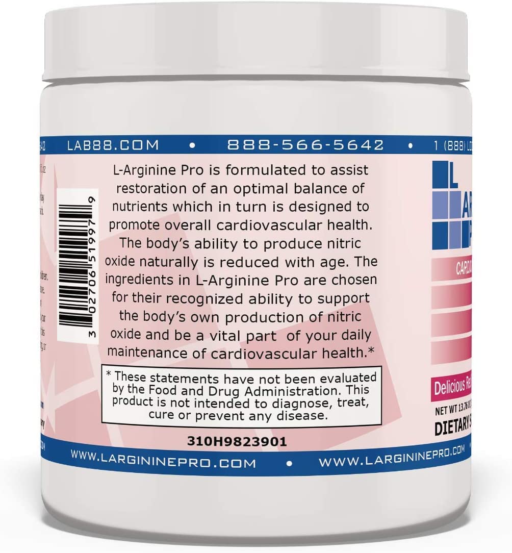 Premium L-Arginine Pro Supplement Powder - 5,500mg L-Arginine + 1,100mg L-Citrulline per Serving - 4 Jars Raspberry Flavor - Supports Heart Health, Blood Flow & Athletic Performance - Ideal for Pre-Workout, Post-Workout & Daily Wellness