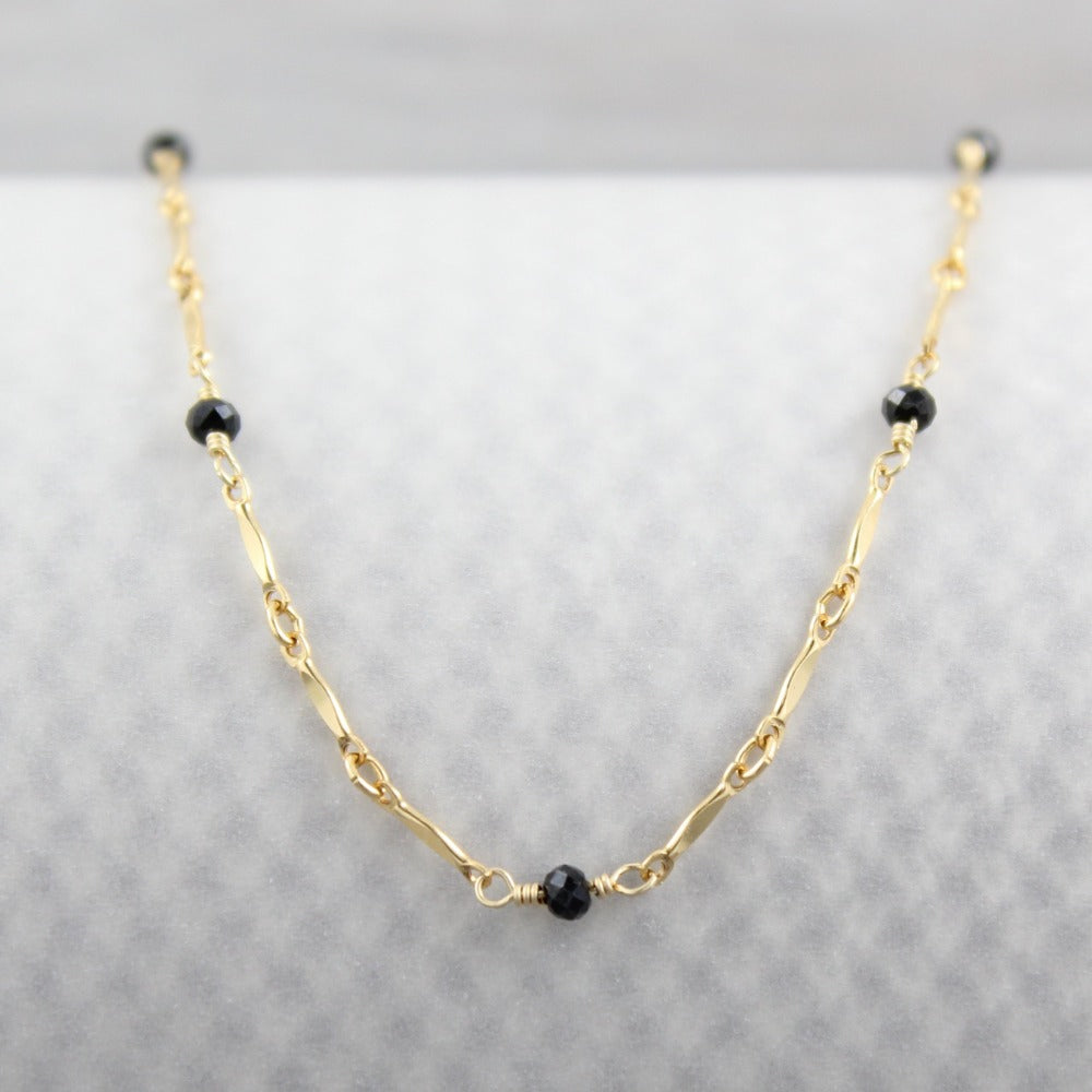 Gemstone Dapped Bar Necklace for Women - Elegant Layering Jewelry for Everyday Wear & Special Occasions