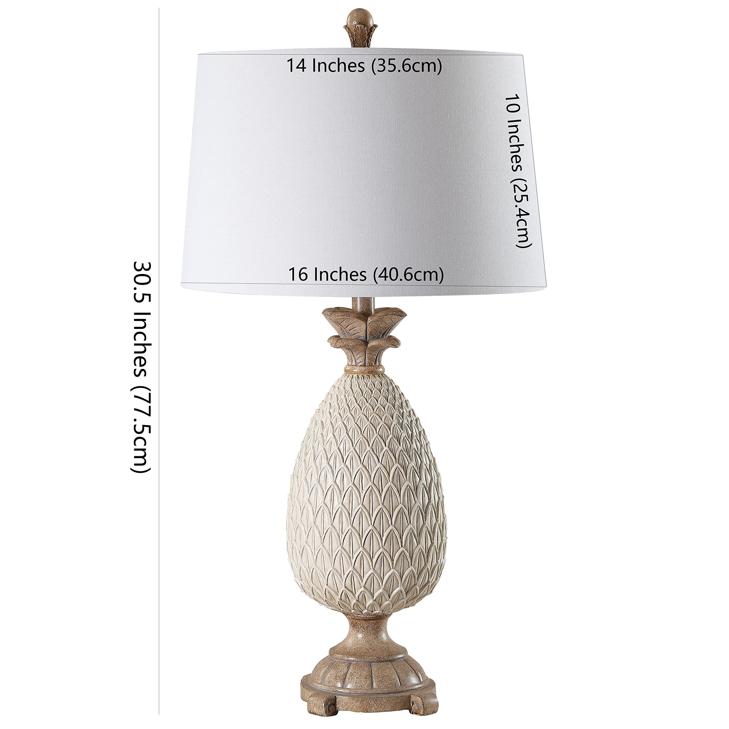 SAFAVIEH Briar Coastal Antique Cream & Brown Pineapple Table Lamp Set of 2 - 31