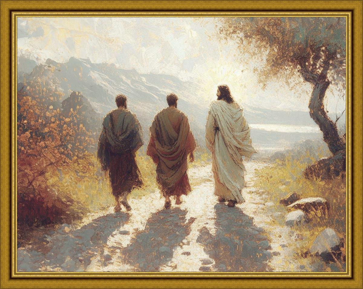 Jesus Went With Them Large Wall Art - Inspirational Christian Home Decor for Living Room, Bedroom & Office - Perfect for Faith-Based Gifts & Spiritual Spaces