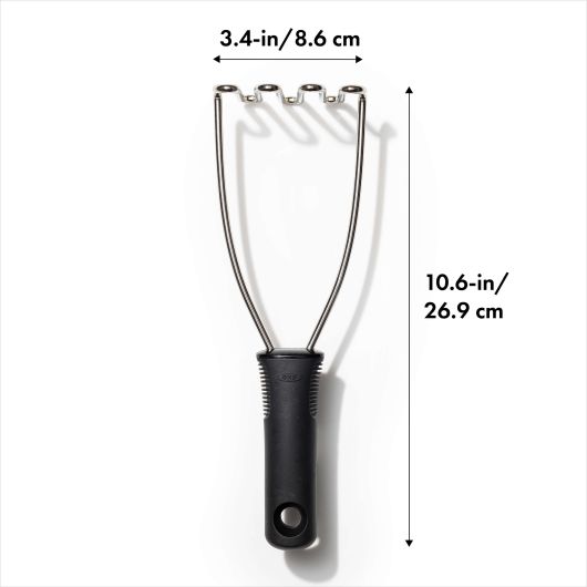 OXO Stainless Steel Wire Potato Masher - Heavy Duty Kitchen Tool for Smooth Mashed Potatoes, Baby Food & Baking - Ergonomic Non-Slip Handle