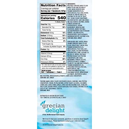 Authentic Restaurant Quality Gyros Kit - 3 Pack (19.8oz Each) with Pita Flatbread, Premium Beef & Lamb - Perfect for Greek Dinner Parties, Quick Meals & Family Gatherings