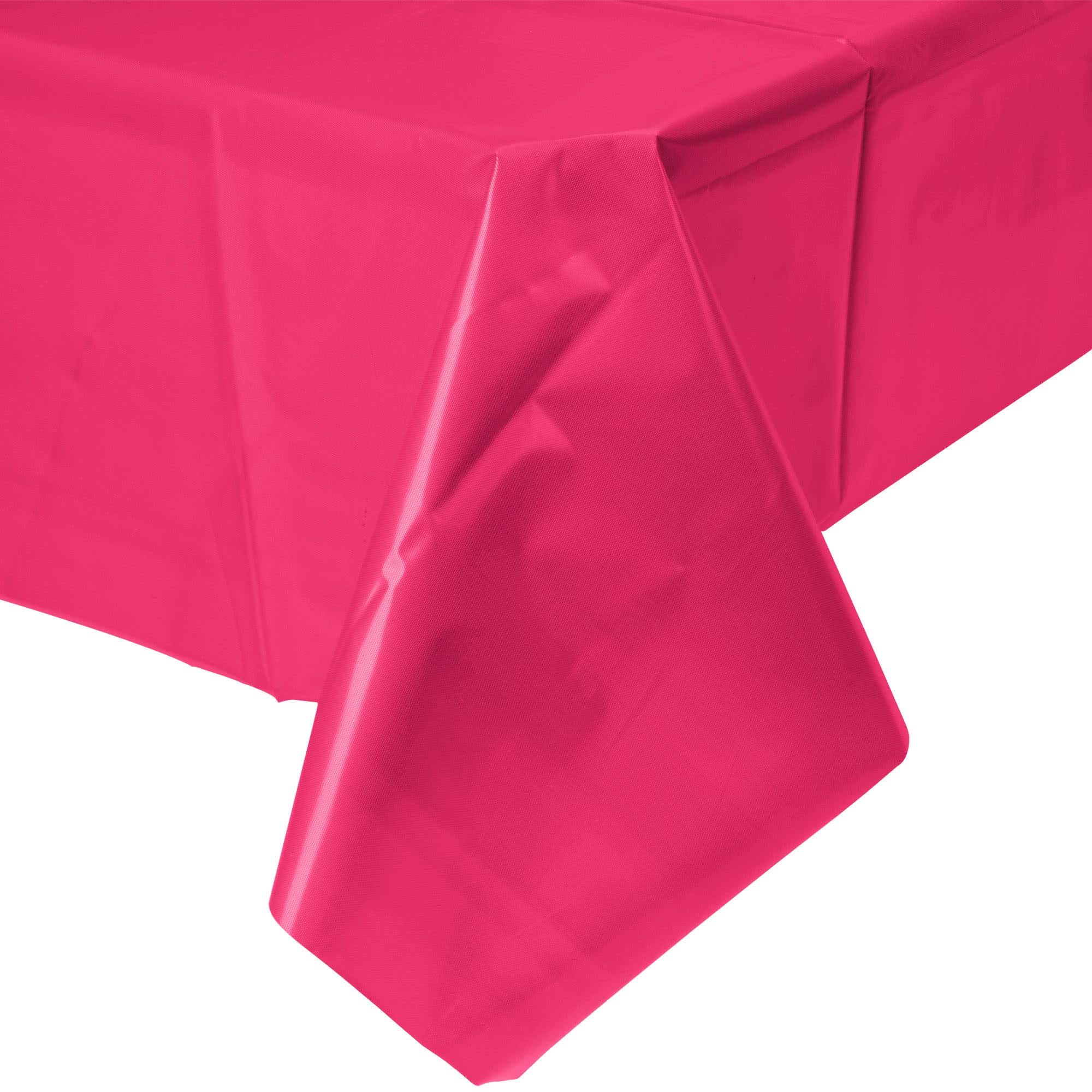 2 Pack Hot Pink Plastic Tablecloths 54x108 Inch - Party & Picnic Use