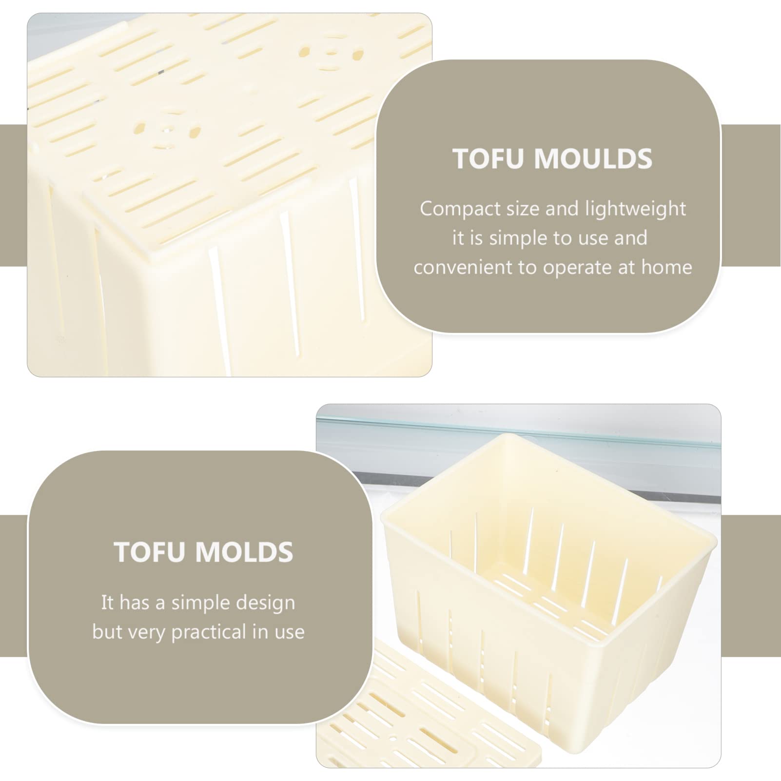 2-Pack Plastic Tofu Press Mold Kit - DIY Soybean Curd Maker for Homemade Tofu - Perfect for Vegan Cooking, Meal Prep & Asian Cuisine