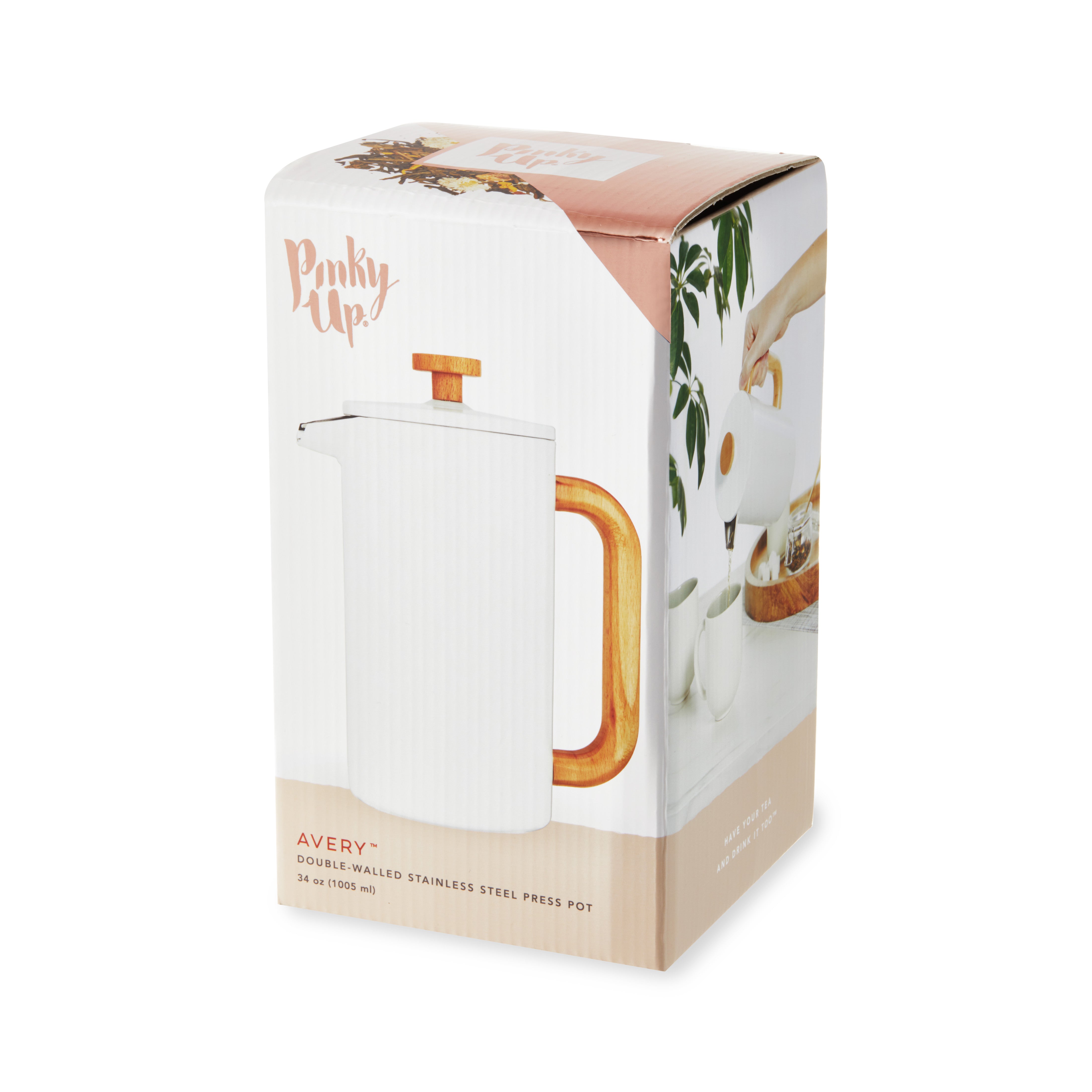 Avery Stainless Steel French Press Coffee Maker - 34oz Durable & Heat-Resistant for Perfect Brewing at Home, Office or Camping