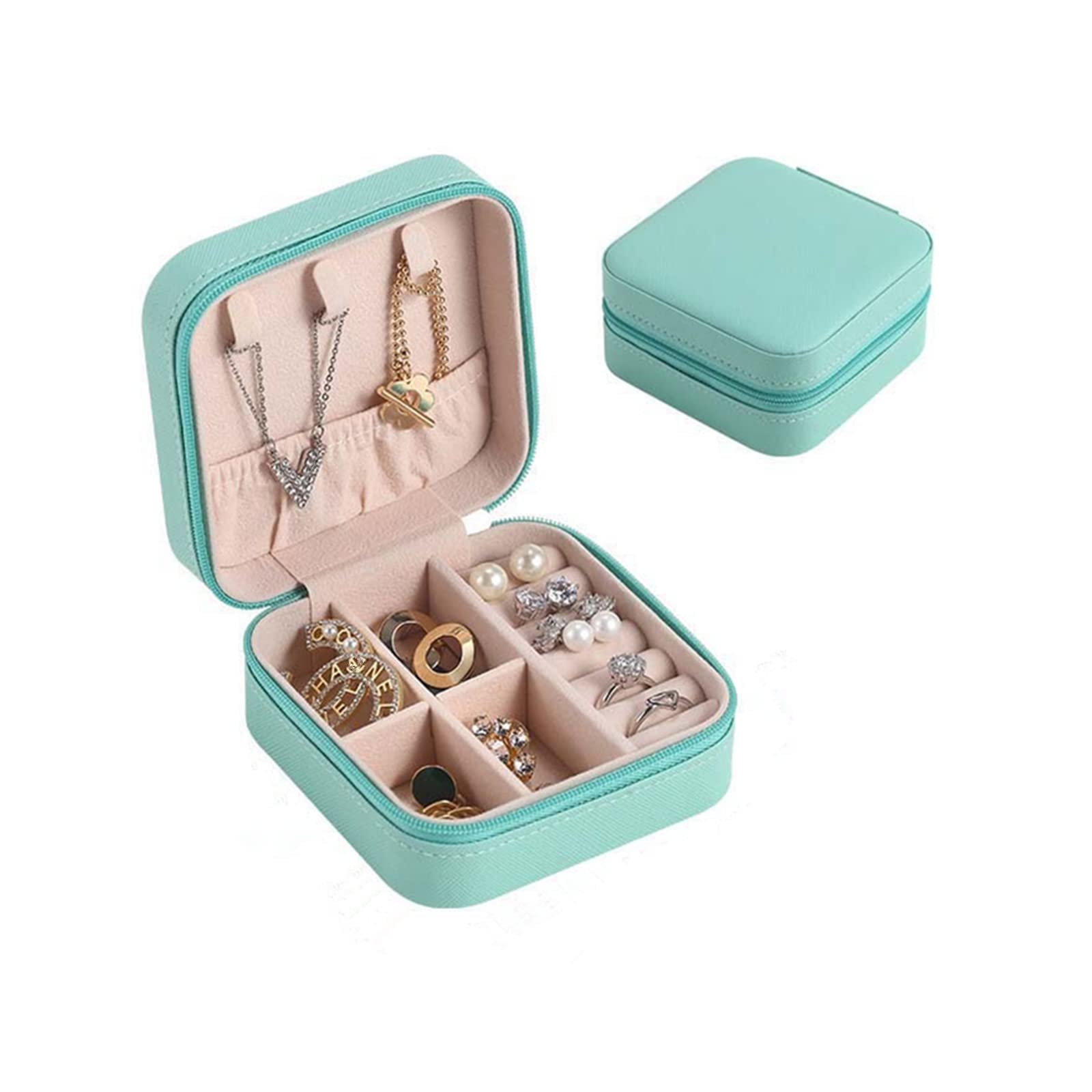 Portable Travel Jewelry Organizer Box - Mini Display Case for Rings, Earrings, Necklaces - Perfect Gift for Women - Great for Travel, Home Storage & Daily Use