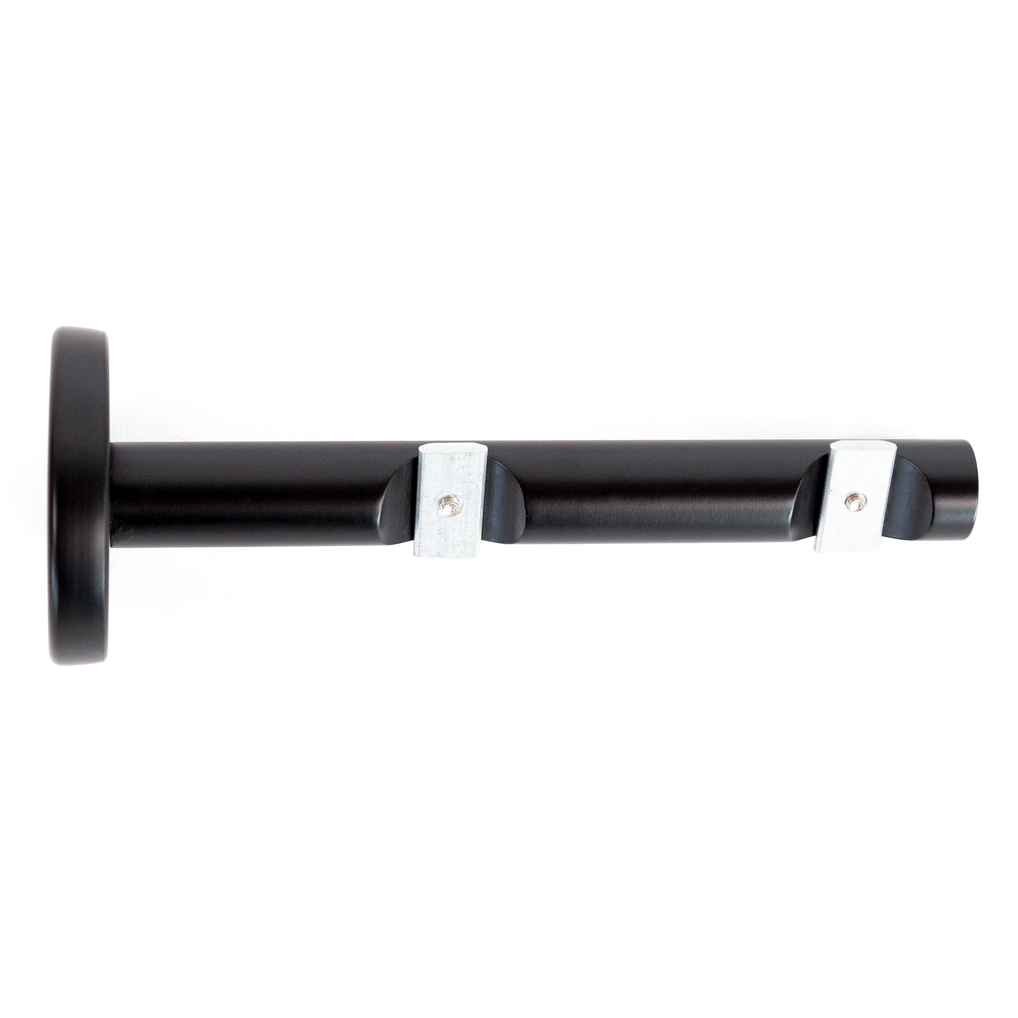 Heavy Duty Channel Track Double Wall Bracket for Round Rods - Sturdy Metal Mounting Bracket for Curtains, Blinds, and Room Dividers - Perfect for Home, Office, and Commercial Spaces