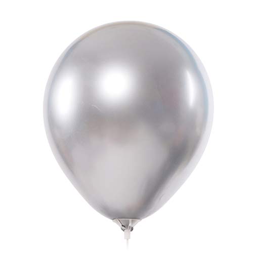18 Inch Metallic Balloons & 20 Pack Thick Latex Balloons - Premium Silver Party Decorations for Birthdays, Weddings, Baby Showers & Anniversary Celebrations (Ideal for Ceiling Decor, Photo Backdrops & Event Centerpieces)