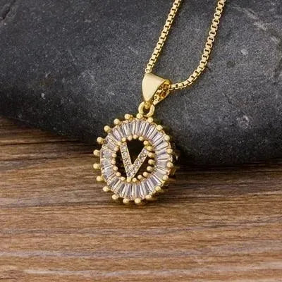 Personalized Initial Letter Charm Pendant Necklace - Custom Name Necklace for Women - Perfect Gift for Birthday, Anniversary & Valentine's Day - Elegant Jewelry for Everyday Wear & Special Occasions