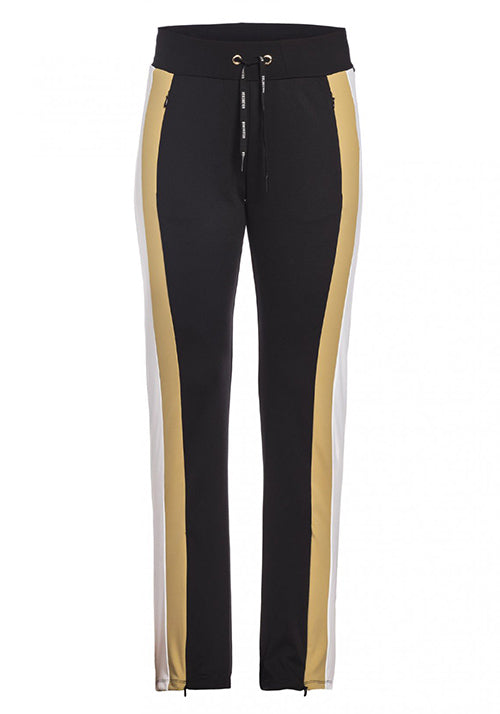 GOLDBERGH ZARIA Women's High Waist Track Pants - Black | Comfortable & Stylish Joggers for Running, Yoga, Gym & Lounge Wear