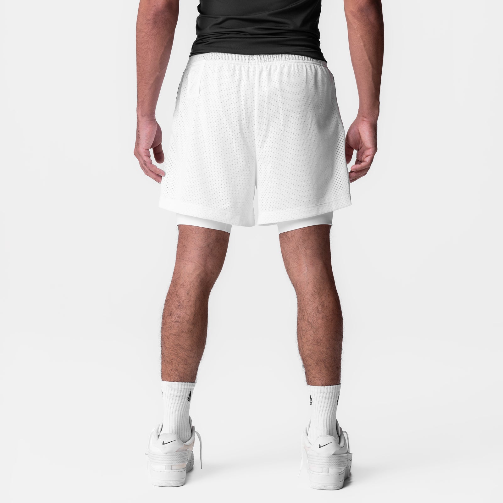 Ion Mesh 5 Liner Short - White | Breathable Athletic Shorts for Men | Gym, Running & Outdoor Activities