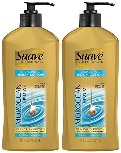 Suave Professionals Moroccan Infusion Body Lotion with Argan Oil - 18 FL OZ (532 mL) - Pack of 2 - Hydrating & Nourishing for Dry Skin - Perfect for Daily Moisturizing & Spa Days