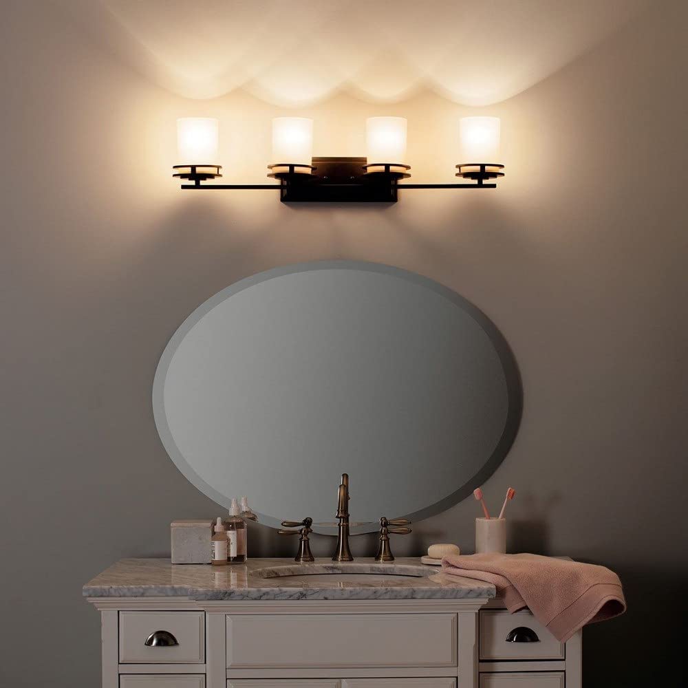 4-Light Bathroom Fixture - Soft Contemporary Wall Mounted Sconce with Chrome Finish, 7.75