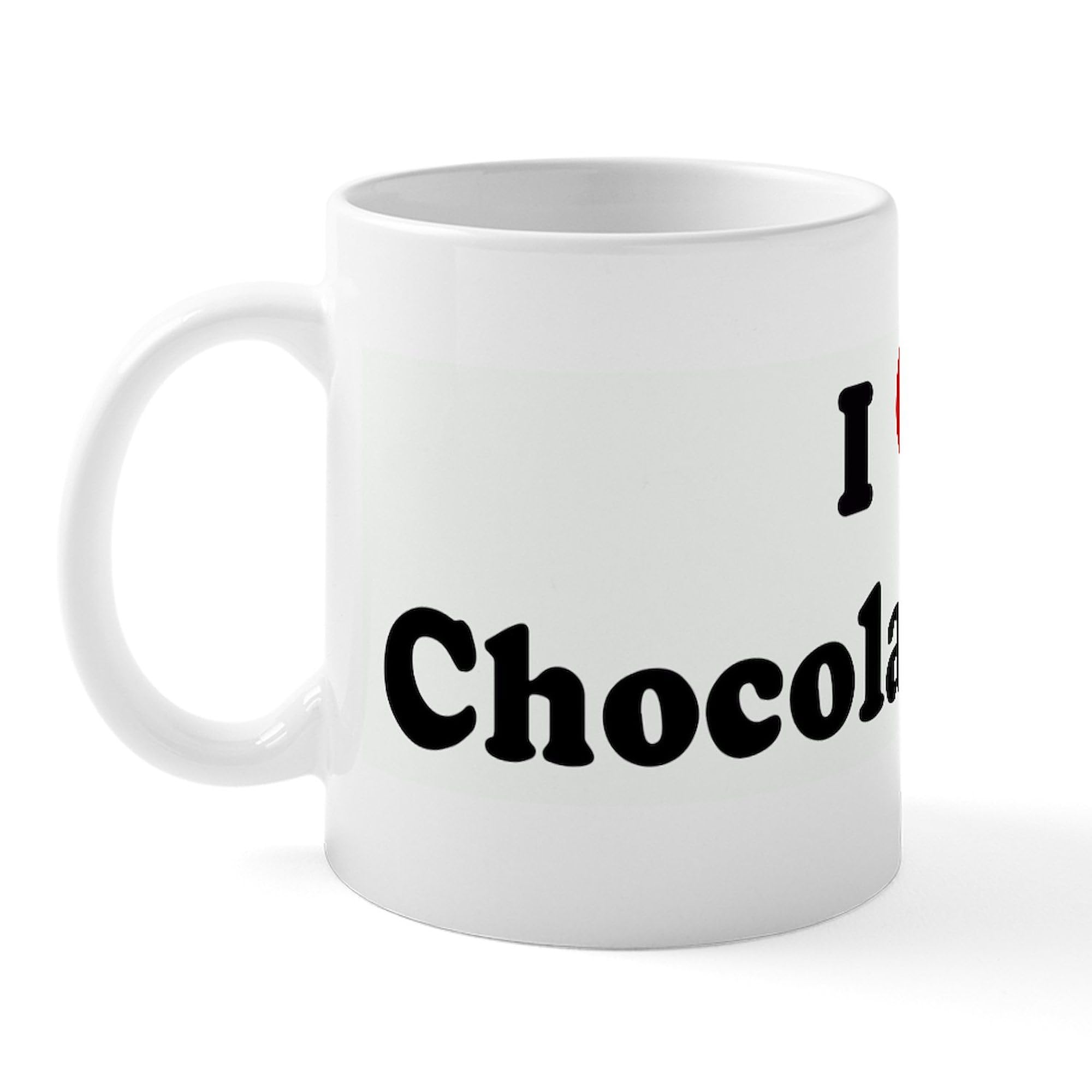 I Love Chocolate Milk Ceramic Coffee Mug - 11 oz (325 ml) by CafePress - Perfect for Hot Cocoa, Tea & Office Use