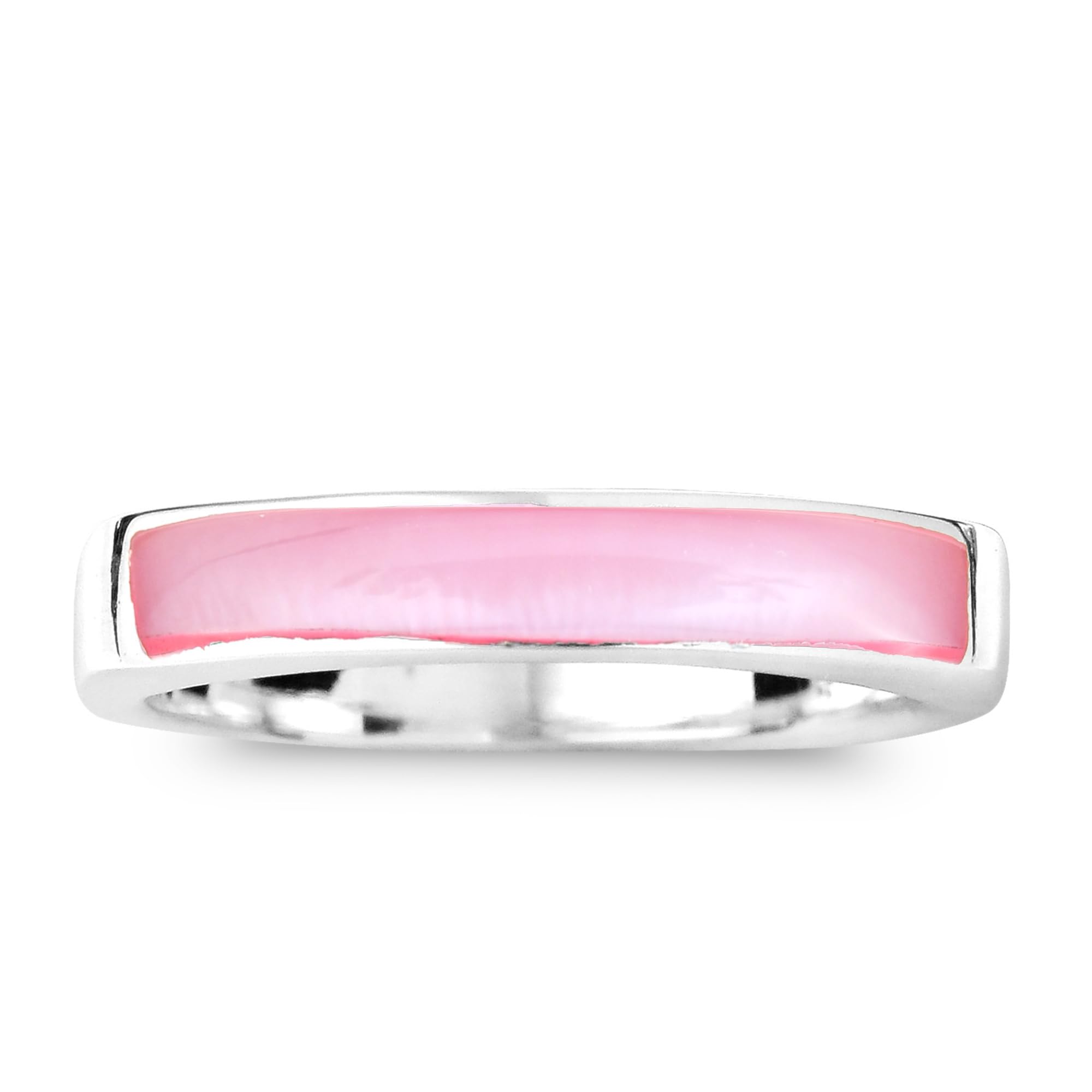 AeraVida .925 Sterling Silver Ring with Pink Mother of Pearl Inlay - Classic Wedding & Casual Comfort Fit Jewelry for Women (Sizes 6-10) | Perfect Gift for Daughter, Anniversary or Special Occasion | Elegant Everyday Wear & Formal Events