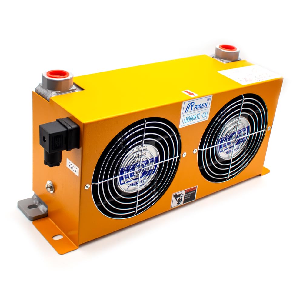 AH0608TL-CA Hydraulic Air Cooler - 60L/MIN Aluminum Oil Radiator for Hydraulic Systems - 110V AC Air Cooled Oil Cooler - Ideal for Industrial Machinery, Construction Equipment & Power Units