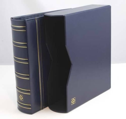 Lighthouse Vario-G Classic Binder with Slipcase - Royal Blue Premium Leather Notebook Organizer for Business, School & Office Use