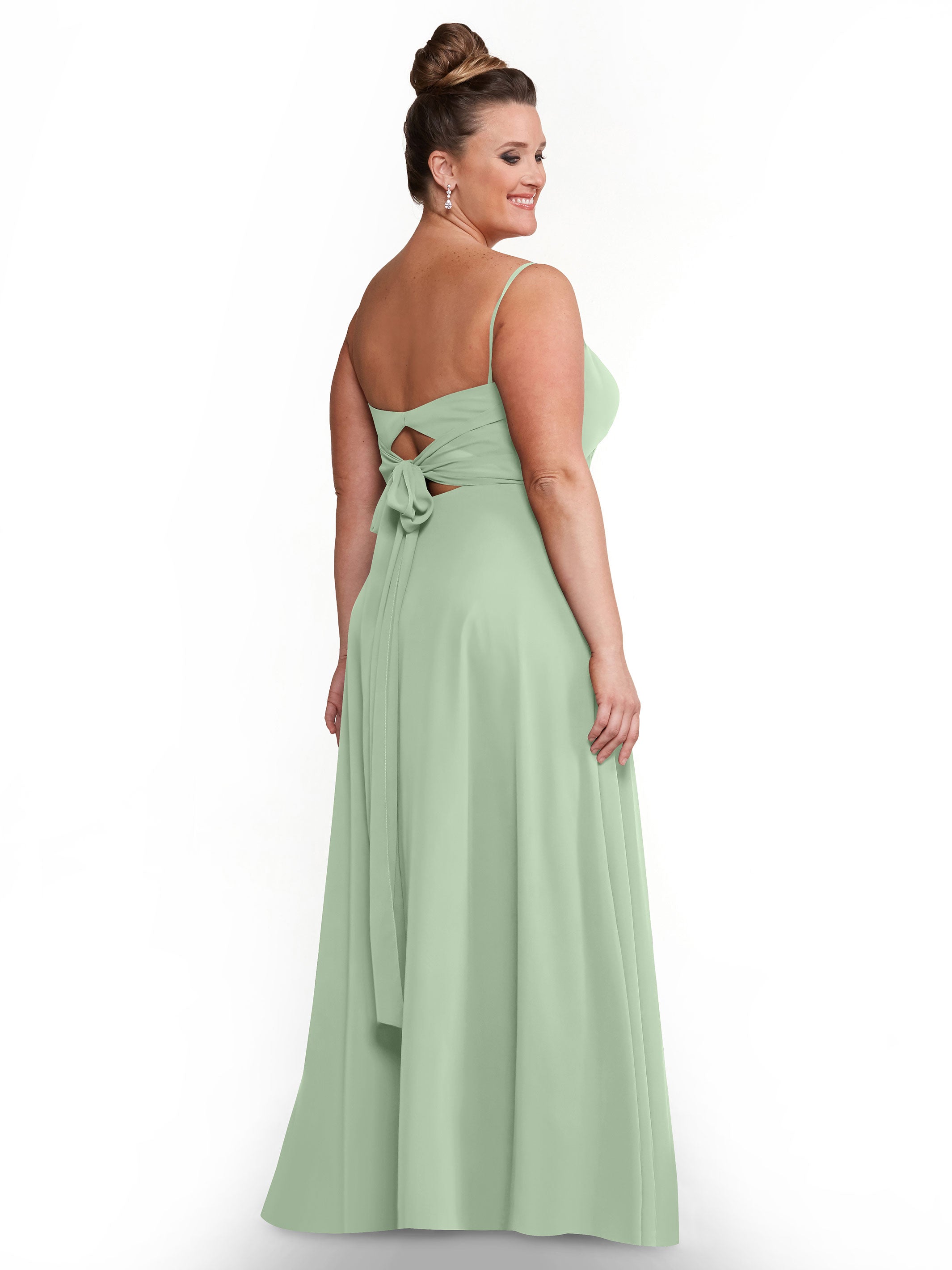Elegant A-Line Bridesmaid Dresses with Flowy Chiffon Skirt & Thigh High Slit - Perfect for Weddings, Formal Events & Special Occasions