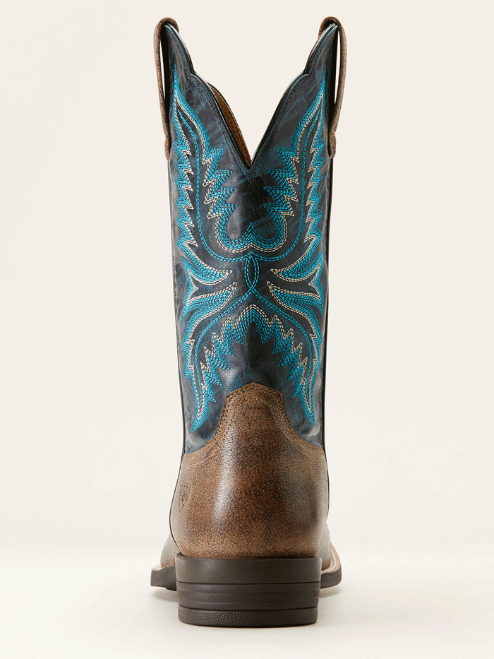 Ariat Men's Brush Creek Cowboy Boots - Stone Brown - Western Style Leather Work Boots for Riding, Ranch Work & Outdoor Activities