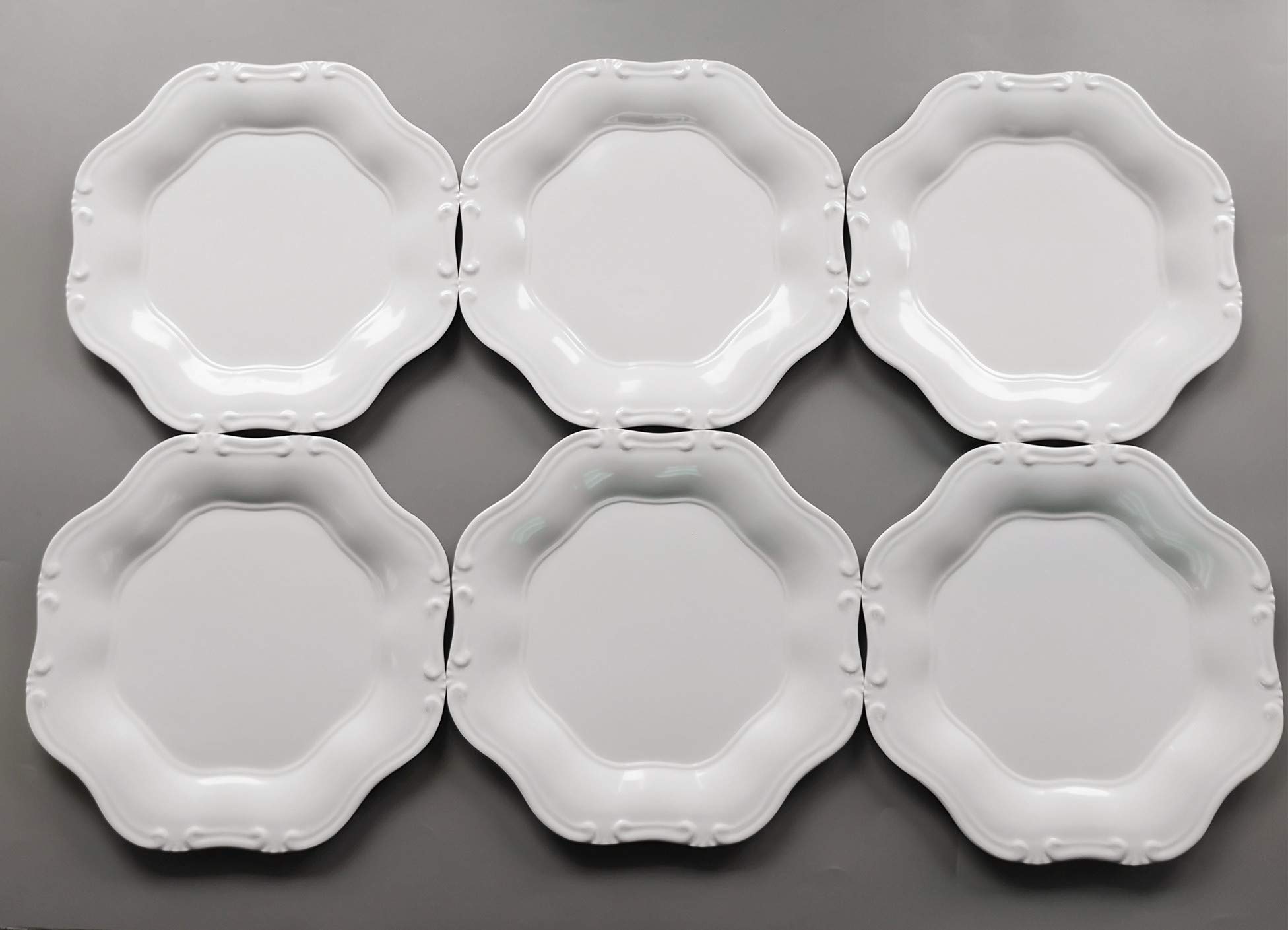 6-Piece Melamine Dinner Plates Set - 11 Inch Durable White Plates for Indoor & Outdoor Dining - Perfect for Restaurants, Picnics, and Everyday Use