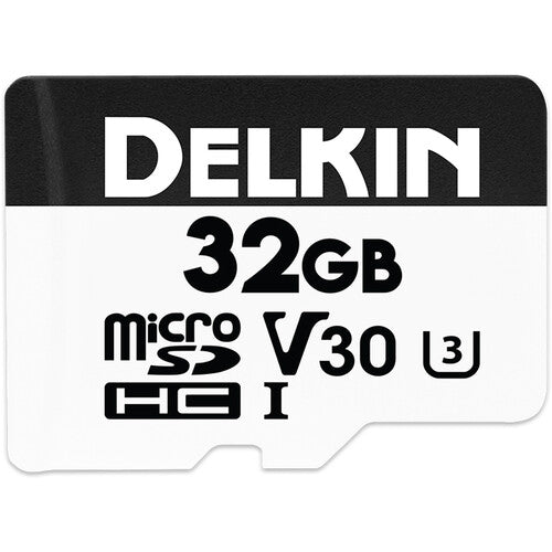 Delkin Devices 32GB Advantage MicroSDHC UHS-I V30 Memory Card - 660x Speed, U3 Class 10 for 4K Video, Action Cameras, Drones & Smartphones - High Performance Storage for Photography & Gaming