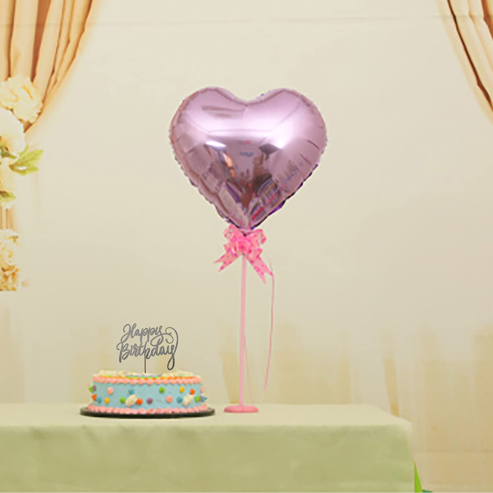 Happy Birthday Cake Topper - Double Sided Silver Glitter for Birthday Party Decorations | Perfect for Wedding, Baby Shower & Anniversary Celebrations