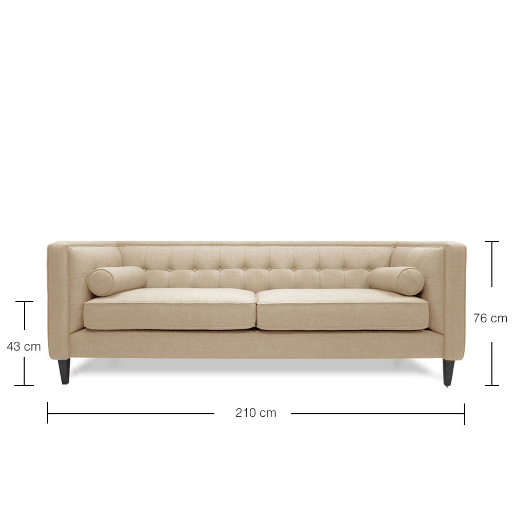 Premium 3-Seater Saffron Sofa - Modern Living Room Furniture for Home & Office - Comfortable Couch for Relaxing, Entertaining & Small Spaces