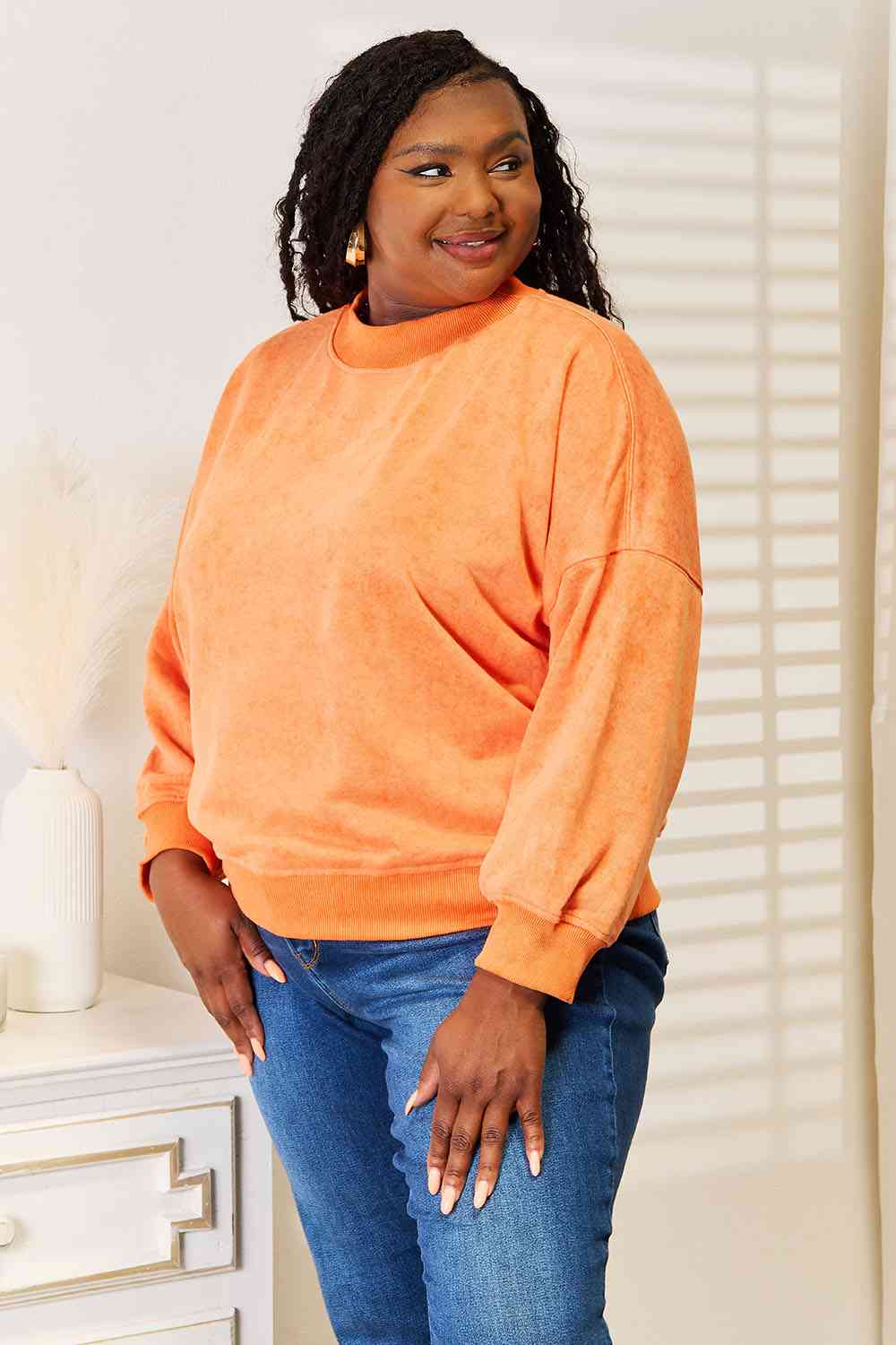 Cozy Pumpkin Print Dropped Shoulder Sweatshirt | Fall Fashion Women's Pullover | Perfect for Autumn Outfits, Halloween Parties & Casual Wear