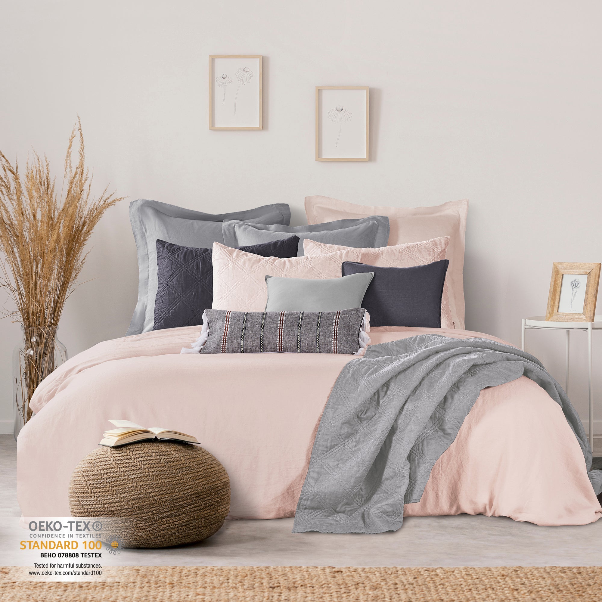 Premium Washed Linen Duvet Cover Set - Breathable & Soft 100% Natural Flax Fabric - Queen Size Bedding for Summer & All Seasons - Perfect for Cozy Bedrooms, Guest Rooms & Vacation Homes