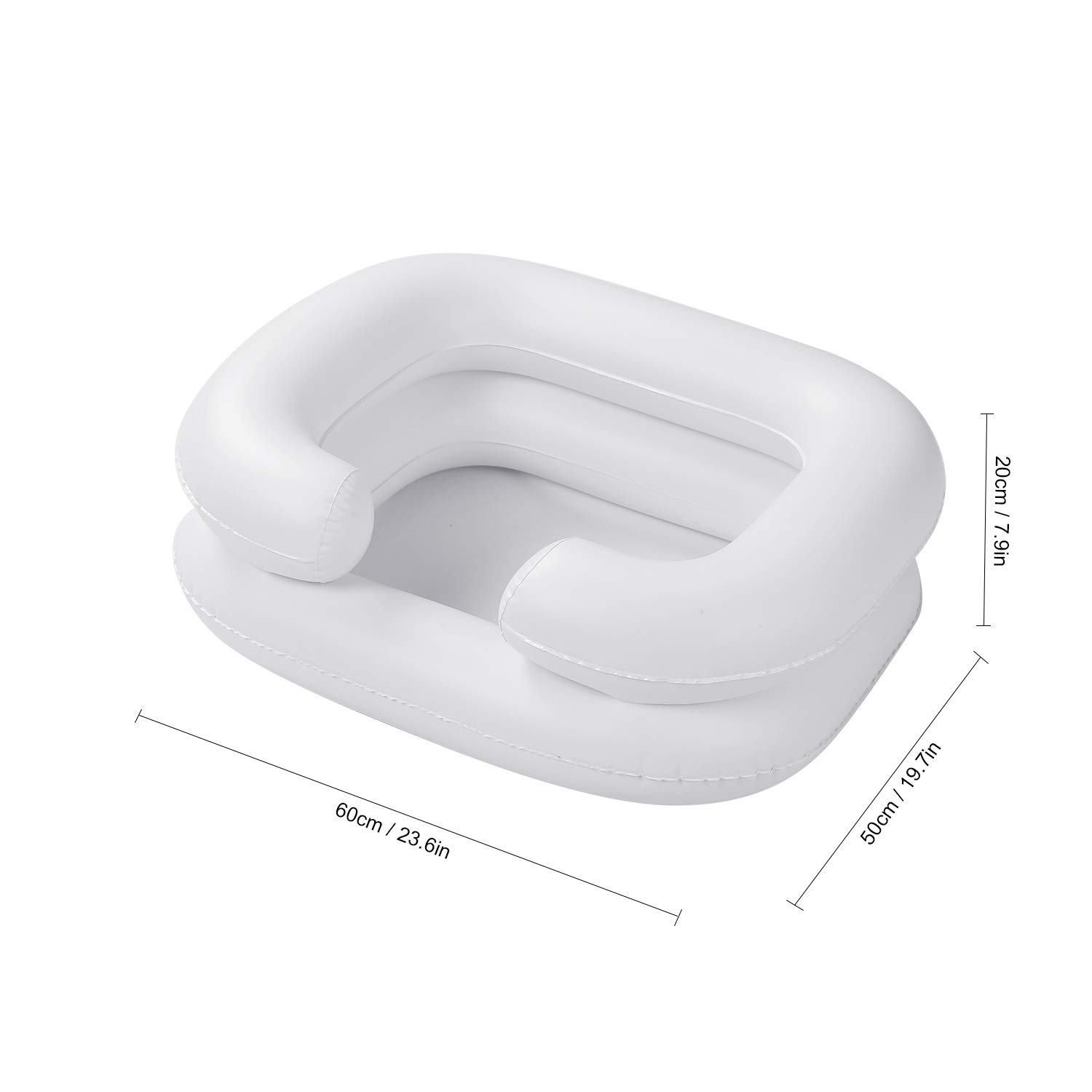 Portable Inflatable Shampoo Bowl - Foldable Hair Washing Basin for Bed, Haircuts & Coloring | Elderly, Disabled & Pregnancy Care with Drain Tube | Home Salon & Mobile Hairdressing Essential