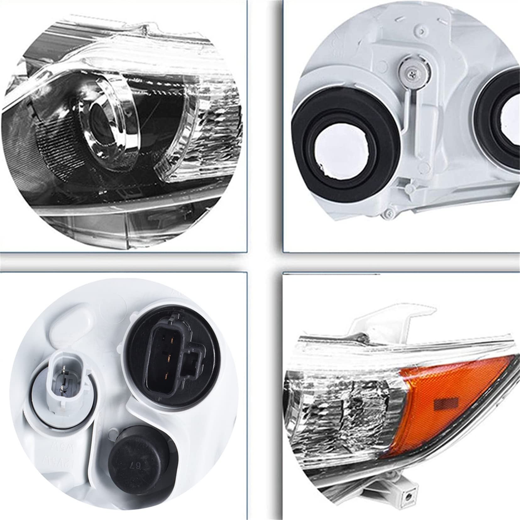 2012-2014 Toyota Camry SE Left & Right Headlight Assembly - Black Housing, Clear Lens Replacement Headlamps | Perfect for Night Driving & Enhanced Visibility