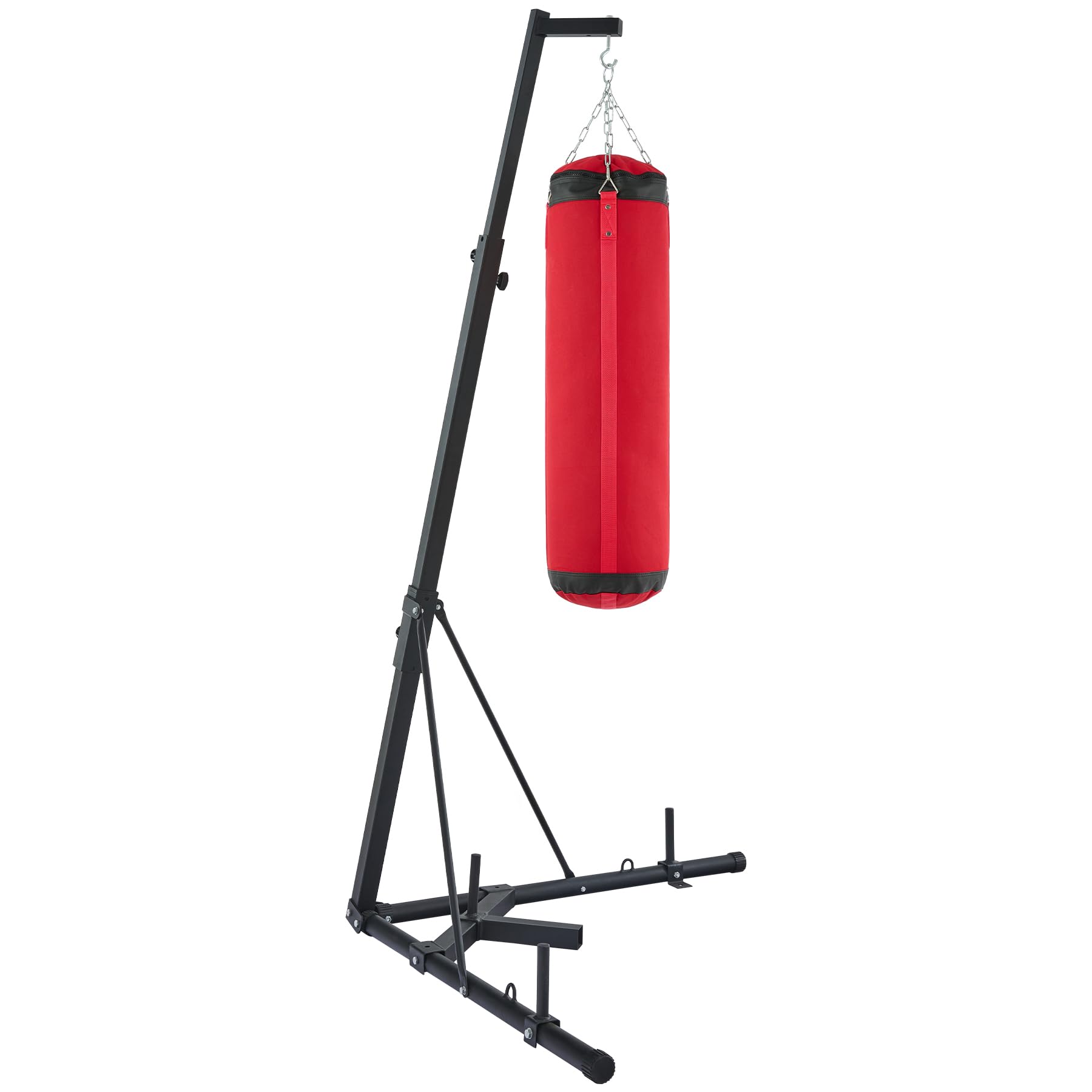 ZELUS Heavy Duty Punching Bag Stand - Adjustable Height Boxing Stand with Canvas Sandbag, 220 lb Capacity | Free Standing Heavy Bag Stand with Weighted Base for Home Gym, Boxing Training & Fitness Workouts | Perfect for MMA, Kickboxing & Strength Training