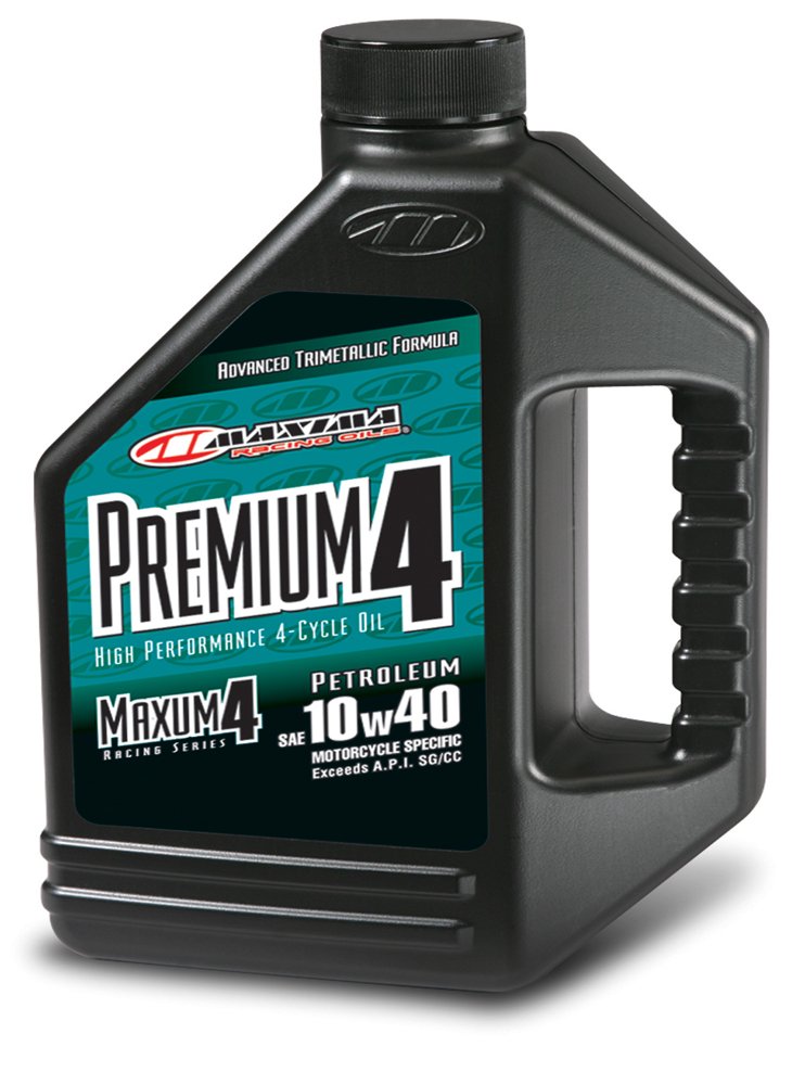 Maxima Racing Oils 349128-3PK Premium4 10W-40 Synthetic Motorcycle Engine Oil - 1 Gallon Bottle, 3-Pack - High Performance Oil for Cruisers, Sport Bikes & Off-Road Motorcycles