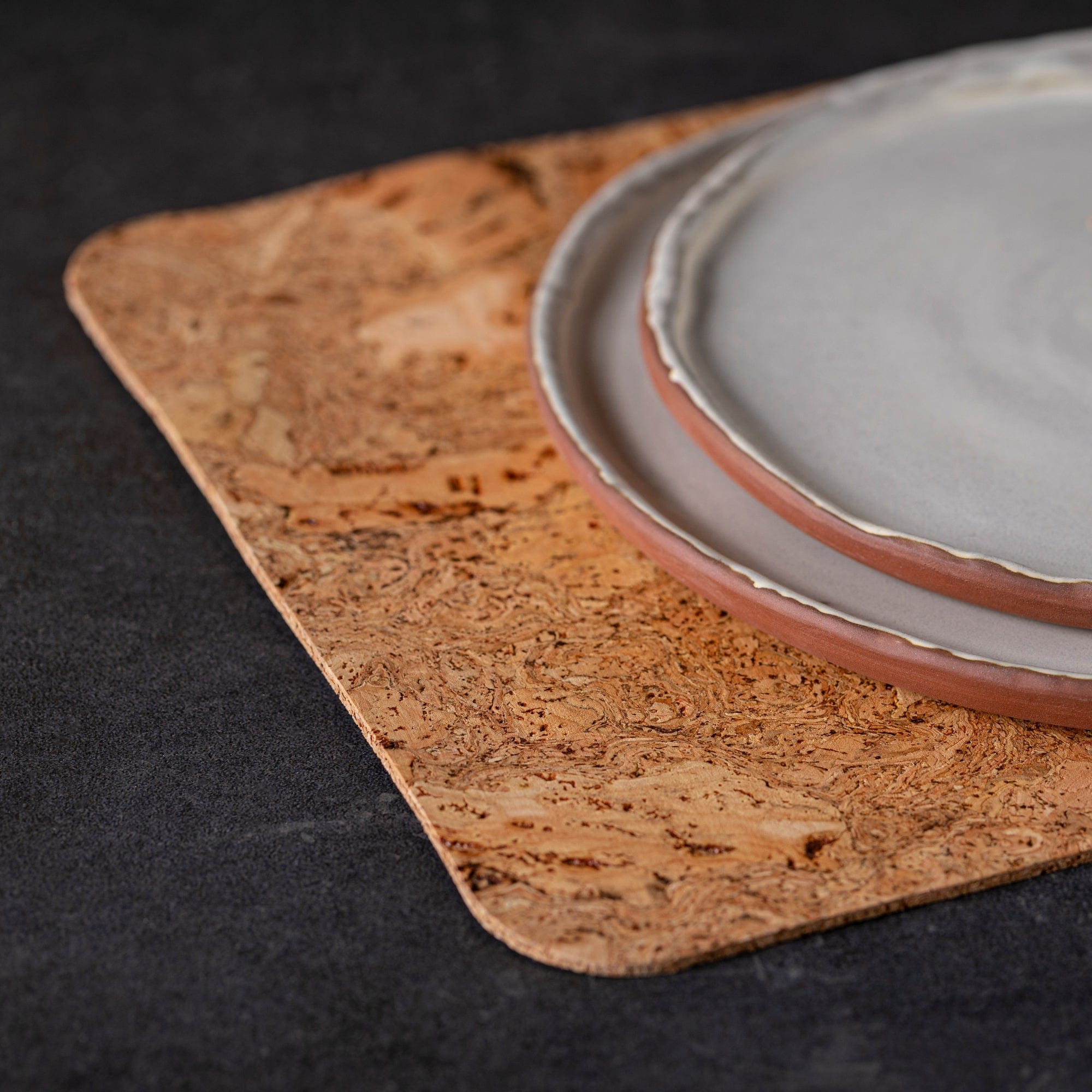 Casafina Set of 4 Rectangular Cork Coasters - Natural Cork Placemats for Drinks & Dining - Handmade in Portugal - Perfect for Kitchen, Dining Table & Outdoor Picnics