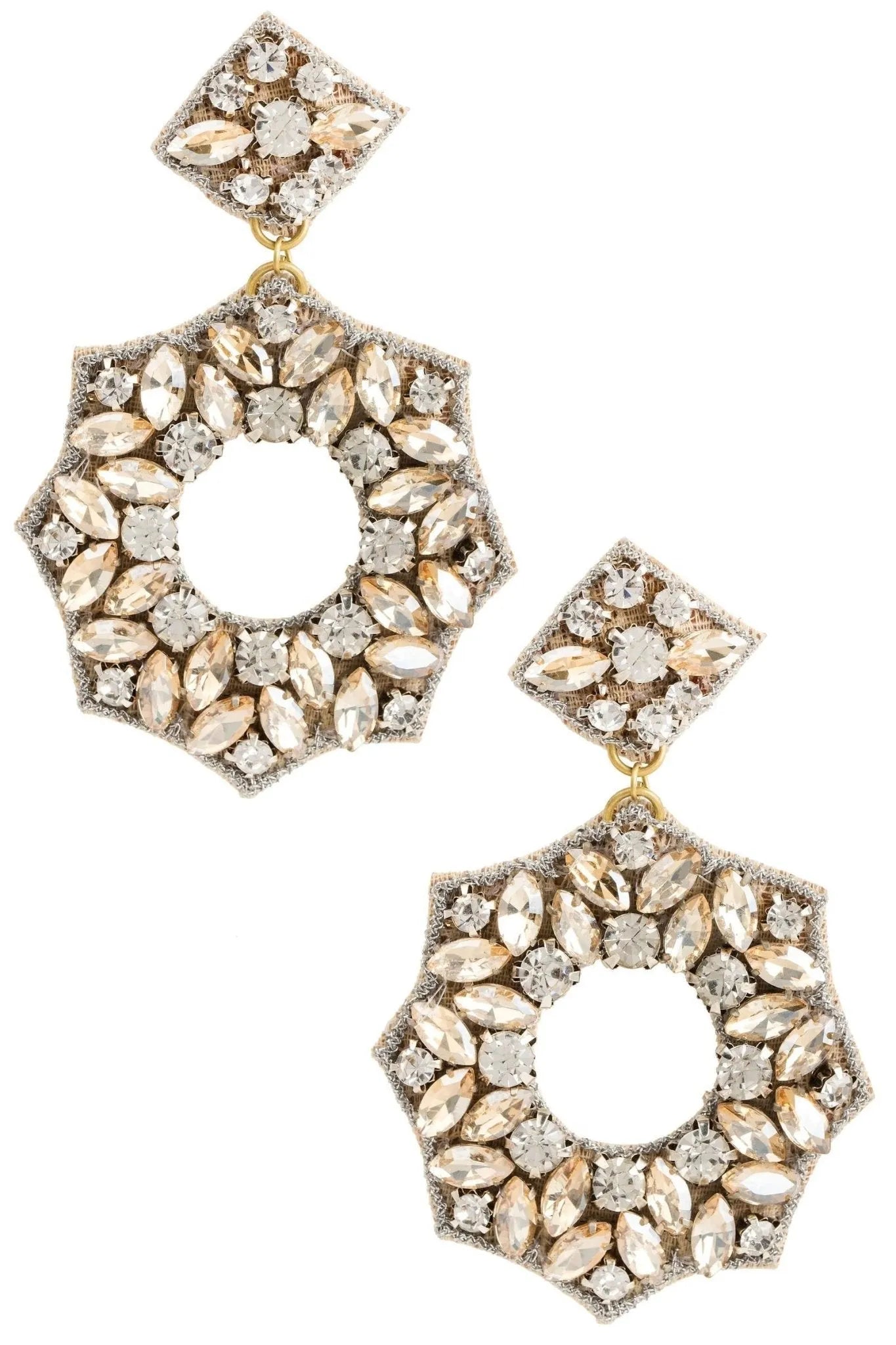 Handmade Crystal Garland Earrings for Women - Elegant Bohemian Dangle Earrings for Party, Wedding & Special Occasions