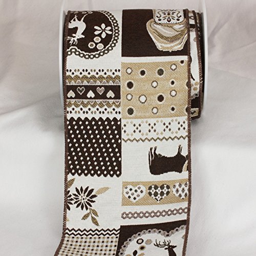 Premium Swiss Alps Chocolate Brown Gobelin Wired Craft Ribbon - 6